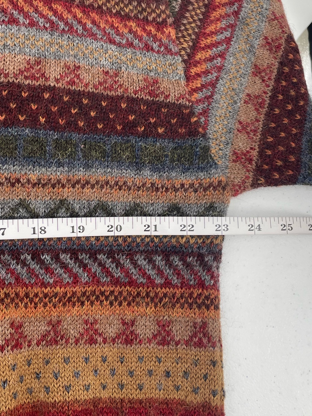 VTG Waliki 100% Alpaca Wool Quarter Zip Sweater XL Boho Geometric Grandpa Core - Picture 11 of 13